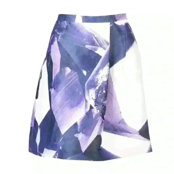 CARVEN Purple/White Graphic Print Skirt - Picture 2 of 4